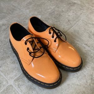 Dr Martens orange shoes